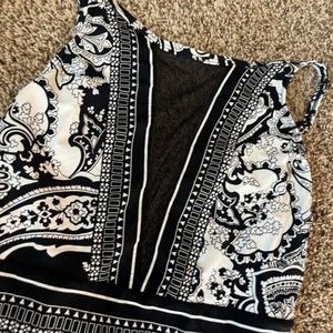 La Blanca black and white patterned mesh one piece swimsuit